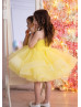 One Shoulder Yellow Tulle Gorgeous Flower Girl Dress